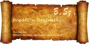 Bogdán Szulamit névjegykártya