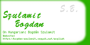 szulamit bogdan business card